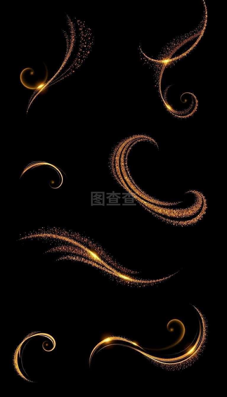 金色漩渦 黑暗中的璀璨設(shè)計(jì)元素，開啟視覺盛宴